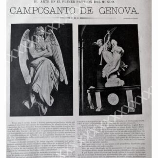 CARTEL ANTIGUO ORIGINAL DE . 1897 EL PANTEON DE GENOVA