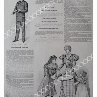 CARTEL ANTIGUO ORIGINAL DE 1897 MODAS DE ESA EPOCA /50