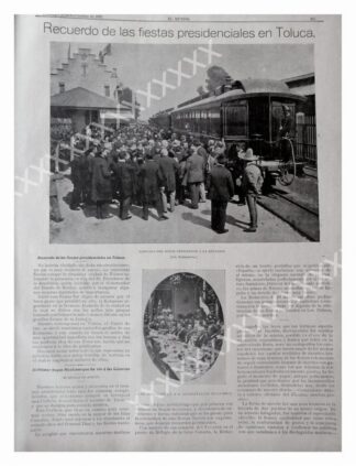 CARTEL ANTIGUO ORIGINAL DE 1897 PORFIRIO DIAZ EN FIESTAS DE TOLUCA