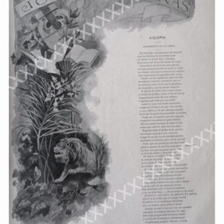 GRABADO ANTIGUO 1897 CARLOS ALCALDE Y SALVADOR DIAZ MIRON