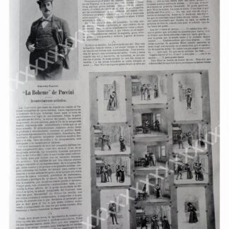 CARTEL ANTIGUO ORIGINAL DE 1897 ESTRENAN LA BOHEMIA DE PUCCINI