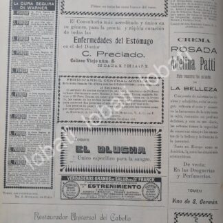 CARTEL ANTIGUO ORIGINAL DE CARTEL PUBLICITARIO DEL SIGLO 19. 1899 /2