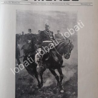PORTADA ANTIGUA ORIGINAL . PORFIRIO DIAZ A CABALLO. POR: JOSE CUSACHS / MLT