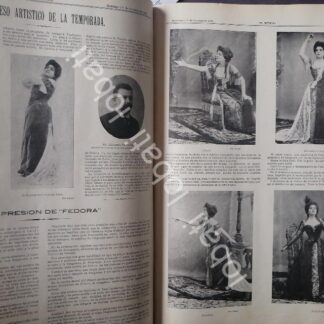 CARTEL ANTIGUO ORIGINAL DE CHALIA HERRERA Y OBRA DE TEATRO " FEDORA " ESTRENO 1899 /FEP