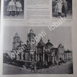 CARTEL ANTIGUO ORIGINAL DE CATEDRAL DE MEXICO Y FIESTAS PATRIAS EN GUANAJUATO 1899 / LDM