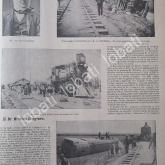 CARTEL ANTIGUO ORIGINAL DE DESCARRILAMIENTO DE TREN EN APASEO, GTO 1899 / FERROCARRIL