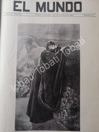 PORTADA ANTIGUA ORIGINAL  ARTISTICA DE CARLOS ALCALDE 1899. DUELO