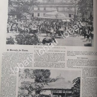 CARTEL ANTIGUO ORIGINAL DE EL MERCADO DE LAS FLORES DEL D.F Y DIA DE MUERTOS 1899