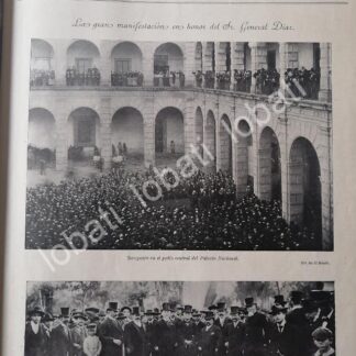 CARTEL ANTIGUO ORIGINAL DE MANIFESTACIONES EN APOYO A PORFIRIO DIAZ 1899 D.F / PLT LDM