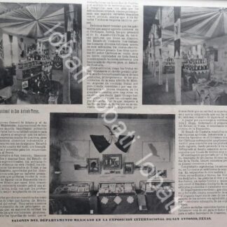 CARTEL ANTIGUO ORIGINAL DE MEXICO EN EXPOSICION INTERNACIONAL. SAN ANTONIO. TX 1899