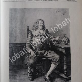 PORTADA ANTIGUA ORIGINAL  ARTISTICA 1899. UN LECTOR DE BOCCACIO. POR: SCHROEDER