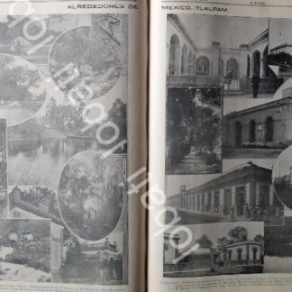 CARTEL ANTIGUO ORIGINAL DE CASAS Y LUGARES DE TLALPAM 1899 / LDM