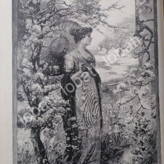 GRABADO ANTIGUO 1899 PRIMAVERAL