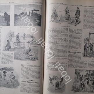 CARTEL ANTIGUO ORIGINAL DE JUEGOS DE CICLISTAS 1899 / CICLISMO, DPT