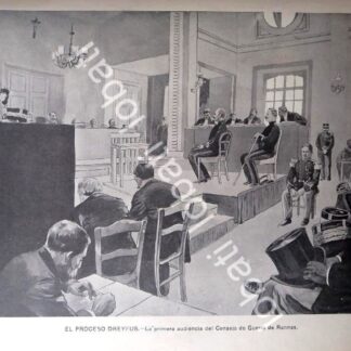 GRABADO ANTIGUO 1899 JUICIO DE ALFRED DREYFUS /MLT JRP