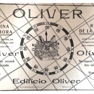 CARTEL PUBLICITARIO RETRO 1912 MAQUINA DE ESCRIBIR OLIVER