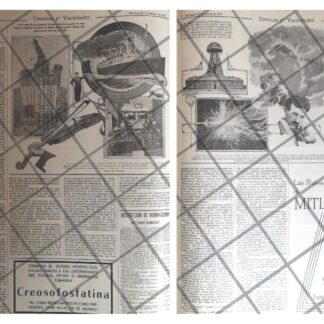 AFICHE ANTIGUO ENTREVISTA A NICOLA TESLA 1912 PROFETICO