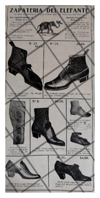 AFICHE PUBLICITARIO ANTIGUO ZAPATERIA DEL ELEFANTE 1912 /4