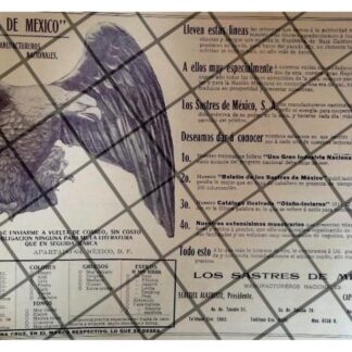 PUBLICIDAD ANTIGUA LOS SASTRES DE MEXICO S.A 1912