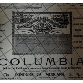 PUBLICIDAD ANTIGUA CIA. FONOGRAFICA MEXICANA 1912 -3
