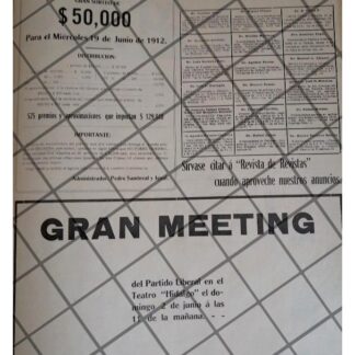 AFICHE POLITICO ANTIGUO 1912 MEETING DEL PARTIDO LIBERAL