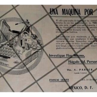 CARTEL PUBLICITARIO RETRO. MAQUINA DE ESCRIBIR OLIVER 1912