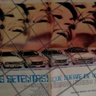 CARTEL RETRO MODELOS DE AUTOS CHEVROLET DE 1969. T. POSTER