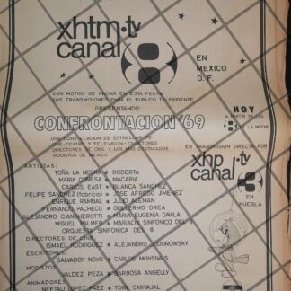 PUBLICIDAD RETRO X.H.T.M. CANAL 8 DE PUEBLA 1969