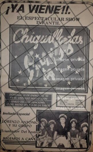 CARTEL RETRO CONCIERTO LORENZO ANTONIO Y CHIQUILLADAS MONTERREY 84