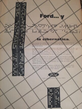 CARTEL PUBLICITARIO FORD IMPLEMENTA LA INFORMATICA 1967
