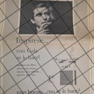 CARTEL PUBLICITARIO RETRO CIGARROS GALA 1969 T. POSTER
