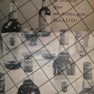 CARTEL PUBLICITARIO RETRO BRANDY EVARISTO No 1 1969 T. POSTER
