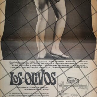 CARTEL PUBLICITARIO RETRO. COLONIA LOS OLIVOS 1969 T.POSTER