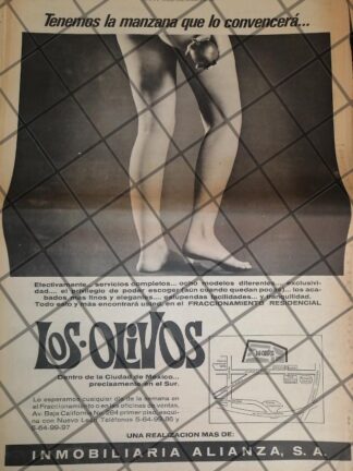 CARTEL PUBLICITARIO RETRO. COLONIA LOS OLIVOS 1969 T.POSTER
