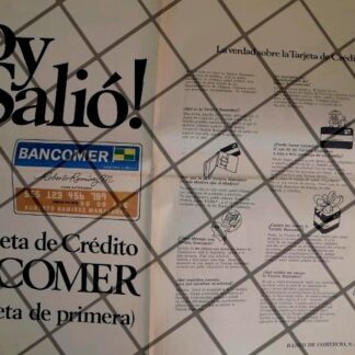 CARTEL PUBLICITARIO BANCOMER LANZA TARJETA DE CREDITO 1969