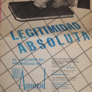 CARTEL PUBLICIDAD RETRO COLONIA PRADOS AGUAZUL 69 T POSTER