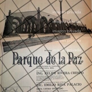 CARTEL PUBLICIDAD RETRO COLONIA PARQUE DE LA PAZ. MORELOS 69