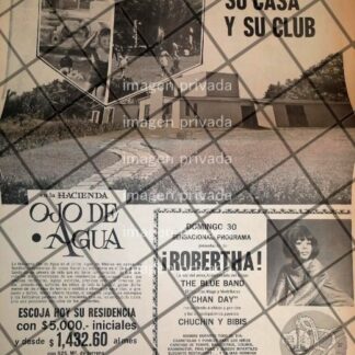 CARTEL PUBLICIDAD RETRO COLONIA HACIENDA OJO DE AGUA 69 /2