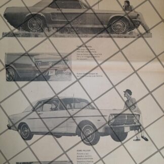 CARTEL RETRO AUTOS FORD MUSTANG 1967 Y FALCON