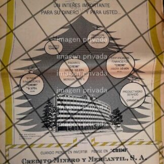 CARTEL PUBLICITARIO RETRO BANCO CREMI 1969 T. POSTER
