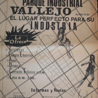 PUBLICIDAD RETRO COLONIA INDUSTRIAL VALLEJO D.F 69 T. POSTER