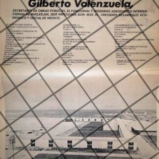 AFICHE RETRO INAUGURAN AEROPUERTO DE MAZATLAN 1969