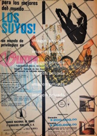 PUBLICIDAD RETRO COLONIA VILLA OLIMPICA. 1969 4 T. POSTER