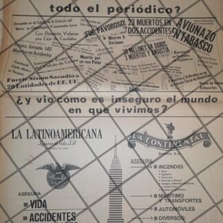 PUBLICIDAD RETRO SEGUROS LA CONTINENTAL 1969 . T. POSTER