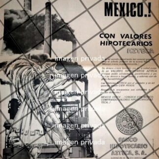 PUBLICIDAD RETRO BANCO HIPOTECARIO AZTECA 1969 . T. POSTER