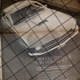 CARTEL RETRO AUTOS FORD MUSTANG 1970 T. POSTER 1969