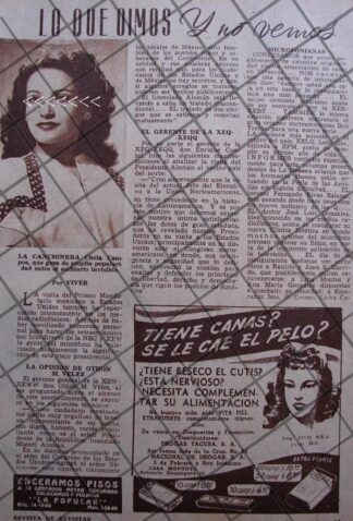 AFICHE ANTIGUO CHELA CAMPOS Y MAS NOTAS 1939