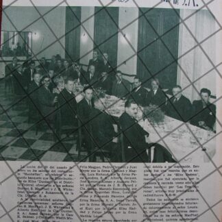 AFICHE ANTIGUO BANQUETE DE HILOS DUNBAR S.A, 1937