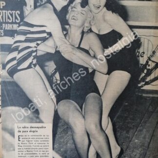 CARTEL ANTIGUO ORIGINAL DE NOTA DE PRENSA MARILYN MONROE 1950s