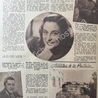 CARTEL ANTIGUO ORIGINAL DE LA CANTANTE MARY CRISTI Y JESUS FREYRE 1947 / FEP